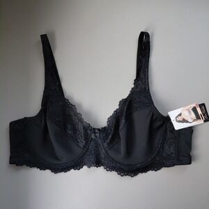 Prima Valentina 42D Black Lace Bra NEW Unlined Underwire